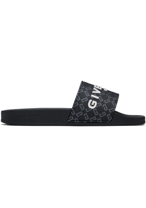 Givenchy Black Monogram 72 Pool Slides