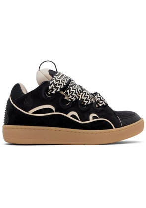 Lanvin SSENSE Exclusive Black Curb Leather Sneakers