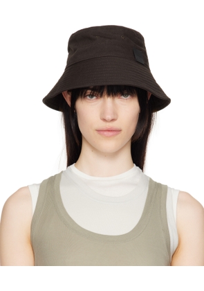 Jil Sander Brown Logo Bucket Hat