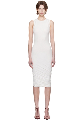 Jil Sander White Sleeveless Twisted Midi Dress