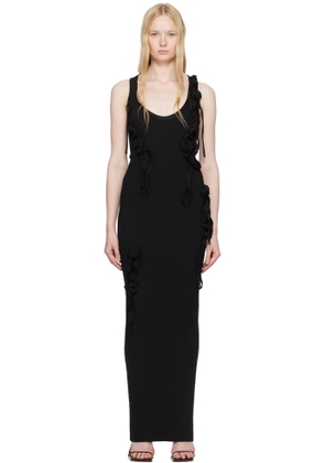 Coperni Black Knitted Ribbon Long Tank Maxi Dress
