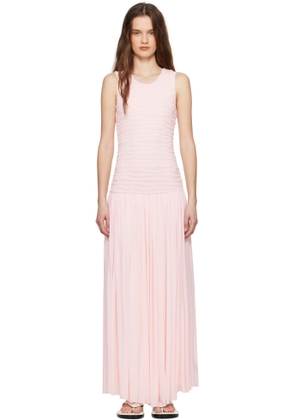 Jil Sander Pink Shirred Maxi Dress