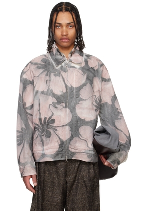 Dries Van Noten Gray & White Printed Jacket