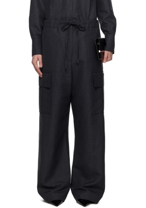 McQueen Gray Prince Of Wales Cargo Trousers