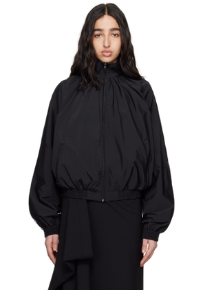 ALAINPAUL Black Gathered Neck Track Jacket