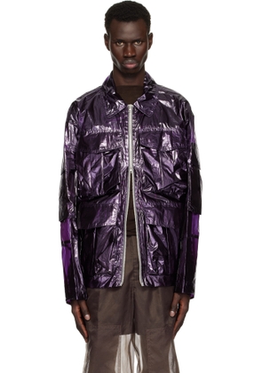 Dries Van Noten Purple Overdyed Transparent Jacket