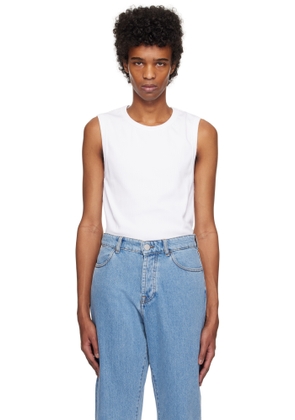 Róhe White Heavy Ribbed Jersey Tank Top