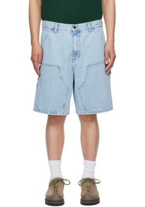 Carhartt Work In Progress Blue Double Knee Denim Shorts