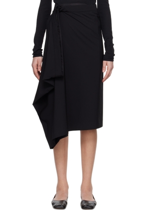 ALAINPAUL Black Extended Tailored Midi Skirt