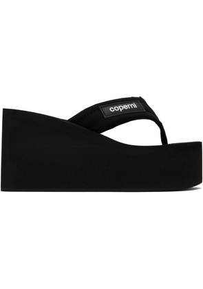 Coperni Black Branded Wedge Heeled Sandals