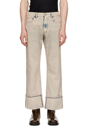 Coperni Beige & Blue Boyfriend Jeans