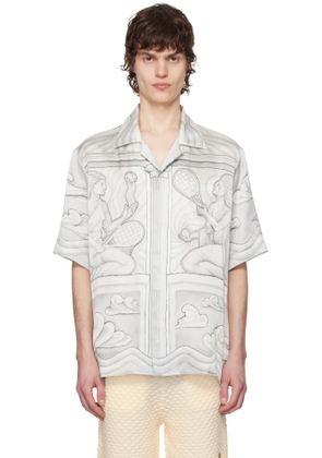 Casablanca Gray Sacred Stone Silk Shirt