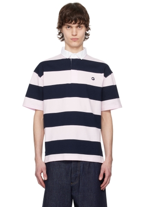 Coperni Pink & Navy Striped Polo