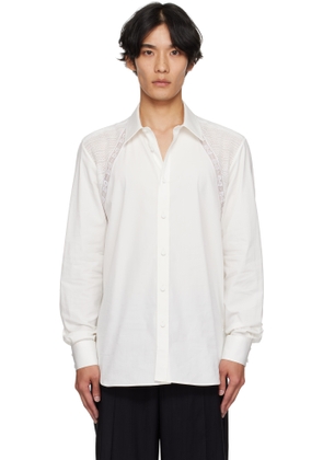 McQueen White Lace Harness Shirt