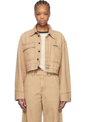 We11done Beige Cropped Work Jacket