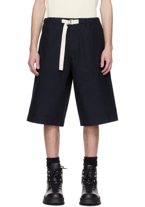 Jil Sander Navy Organic Cotton Bermuda Shorts