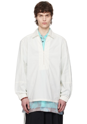 Dries Van Noten White Half-Zip Shirt