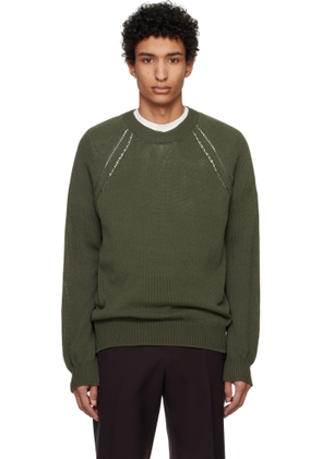 Jil Sander Green Seamless Sweater
