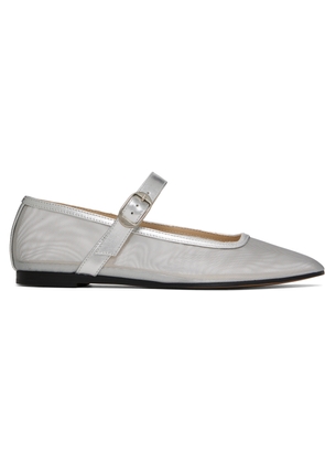 Le Monde Beryl Silver Mesh Mary Jane Ballerina Flats