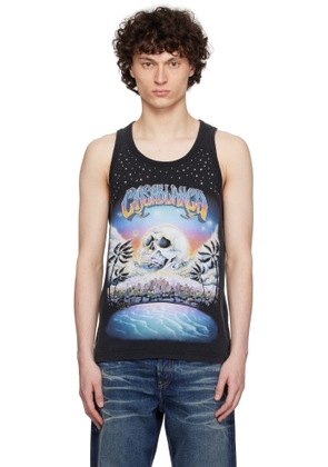 Casablanca Black 'La Prémonition' Crystal Embellished Tank Top