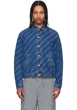 Marni Blue Striped Denim Jacket
