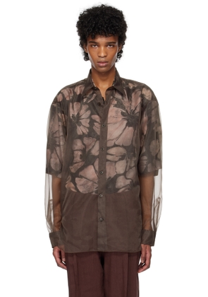 Dries Van Noten Brown Organza Shirt
