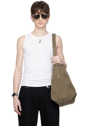 McQueen White Embroidered Skull Tank Top