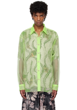 Dries Van Noten Green Organza Shirt