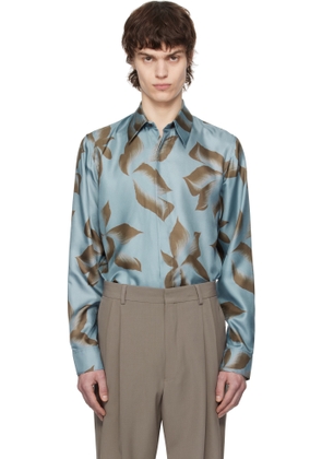 Dries Van Noten Blue Silk Shirt