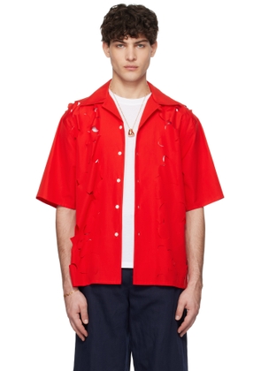 Marni Red Cut Out Bowling Shirt