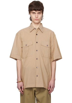 Dries Van Noten Brown Striped Shirt