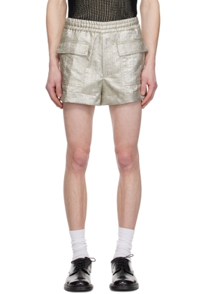 Dries Van Noten Silver Lamé Shorts