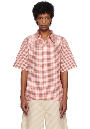 Marni Red & White Gingham Seersucker Shirt