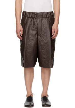 Dries Van Noten Brown Pleated Shorts