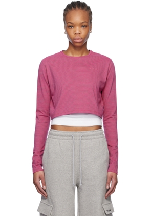 We11done Pink Striped Cropped T-shirt