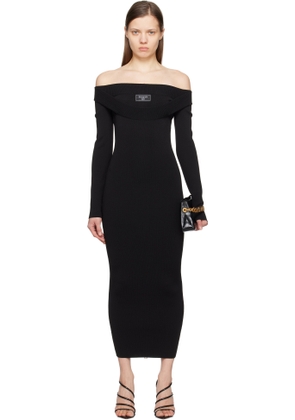 Balmain Black Plain Knit Maxi Dress
