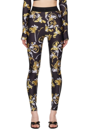 Versace Jeans Couture Black Outline Barocco Leggings