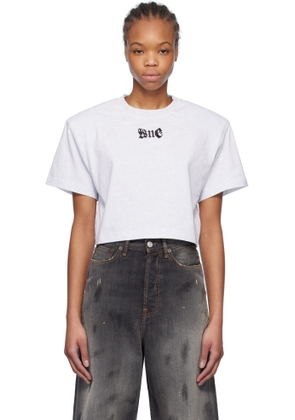 We11done Gray Shoulder Pad Cropped T-shirt