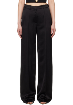 Balmain Black Tailored Satin Straight Trousers