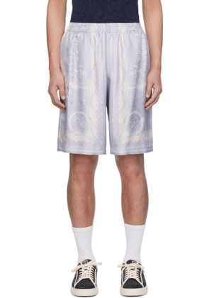 Versace Gray 'La Coupe des Dieux' Silk Shorts