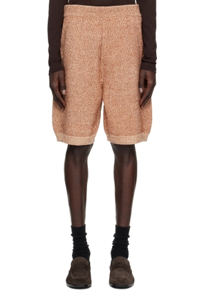 Dries Van Noten Brown Metallic Knit Shorts