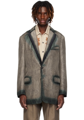 Dries Van Noten Taupe Sateen Blazer