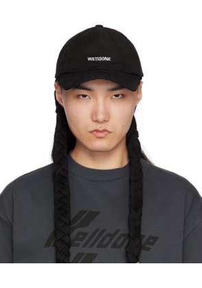 We11done Black Logo Braid Cap