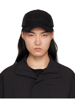 We11done Black Logo Embroidery Suede Cap