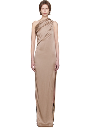 Rick Owens Taupe Hollywood Athena Arrowhead Maxi Dress