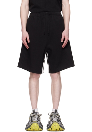 We11done Black Contrast Track Shorts