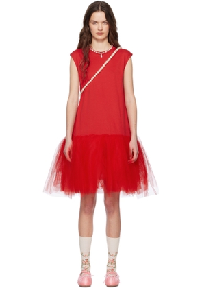 Simone Rocha Red Relaxed Ballet Tutu Midi Dress