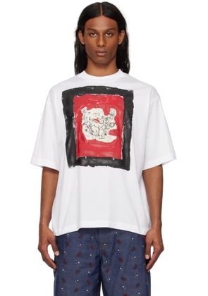 Marni White Fawn Print Cotton T-shirt