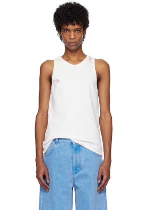Marni White Fitted Tank Top