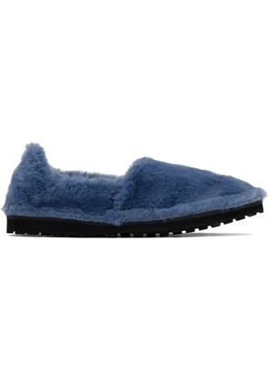 Marni Blue Faux-Fur Loafers